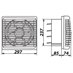 Вентилатор за прозорци с обратен ход  и автоматичен възвратен клапан Ø 237 мм