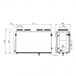 Централен вертикален рекуператор VENTS VUT 250 H mini A12