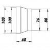 Кръгъл PVC редуктор Ø 80 / 100 мм за промяна на диаметъра на въздуховодите