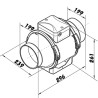Професионален тръбен вентилатор с температурен сензор и регулатор на скоростта Ø 200 мм