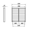 Сива метална вентилационна решетка с гравитационни жалузи без фланец 635x635 мм