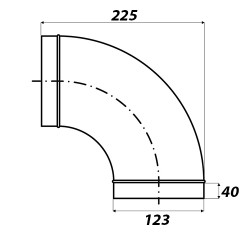 Кръгло метално коляно 90°, Ø 125 мм