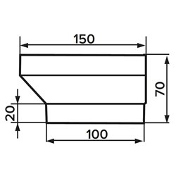 Kръгла PVC редукция Ø 100 / 150 мм за промяна на диаметъра на въздуховода