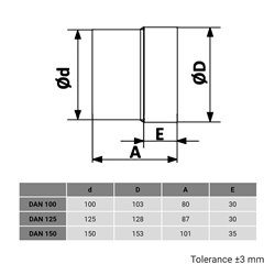 Ventilator mic Dalap DAN 100 pentru conducte cu rulmenți cu bile, conic, Ø 100 mm