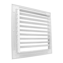 Grilă de ventilație metalică Dalap GMAS cu reglaj 350x350 mm, alb