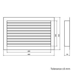 Grilă de ventilație metalică Dalap GMAS cu reglaj 400x200 mm, alb