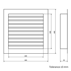 Grilă de ventilație metalică Dalap GMAS cu reglaj 400x400 mm, alb