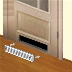 Grila de ventilație PVC cu reglare pentru ușă 368x130 mm, maro