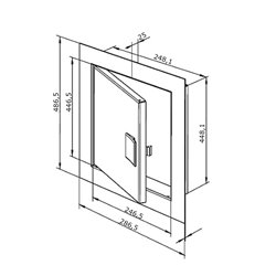 Ușă de vizitare metalică cu magnet 248x448 mm