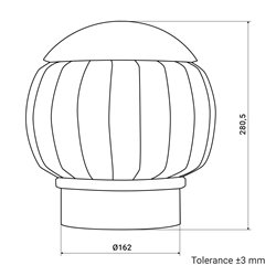 Dalap DORN P, palarie de terminal rotativa, Ø 160 mm, albastru