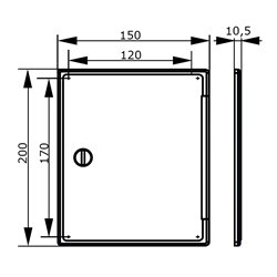 Ușă de vizitare din plastic pentru medii umede 150x200 mm