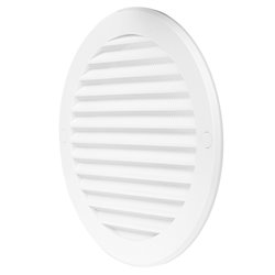 Grilă de ventilație circulară din PVC cu flanșă și plasă anti-insecte plastică Ø 100 mm, alb