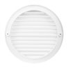 Grilă de ventilație circulară din PVC cu flanșă și plasă anti-insecte plastică Ø 125 mm, alb