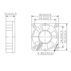 Малък вентилатор зa компютърна техника Dalap SAF 12V DC, 30x30x10 мм, 10000 об./ мин.