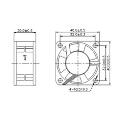 Малък вентилатор за компютърна техника Dalap SAF 5V DC, 40x40x20 мм, 7500 об./мин.