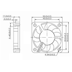 Малък вентилатор за компютърна техника Dalap SAF 5V DC, 50x50x10 мм, 5000 об./мин.