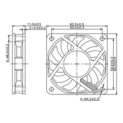 Малък вентилатор за компютърна техника Dalap SAF 5V DC, 60x60x10 мм, 5000 об./мин.