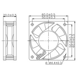 Малък вентилатор зa компютърна техника Dalap SAF 12V DC, 60x60x20 мм, 3500 об./ мин.