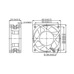 Малък вентилатор за компютърна техника Dalap SAF 24V DC, 60x60x25 мм, 3000 об,/ мин.