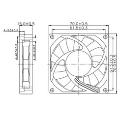 Малък вентилатор зa компютърна техника Dalap SAF 12V DC, 70x70x15 мм, 3200 об./ мин.