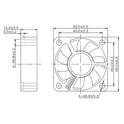 Малък вентилатор зa компютърна техника Dalap SAF B 12V DC, 50x50x15 мм, 5000 об./мин., със сачмени лагери