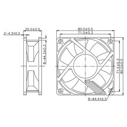 Ventilator răcire Dalap SAF 5V DC, 80x80x25 mm, 2500 r/min