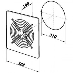 Индустриален квадратен стенен вентилатор със саморегулираща се решетка Ø 310 мм