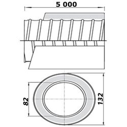 Tubulatură circulară flexibilă cu izolație până la +140 °C Ø 80 mm, lungime 5000 mm