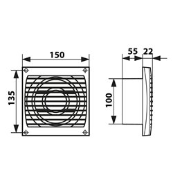 Ventilator de baie Dalap 100 ELKE