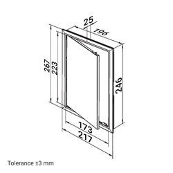 Dalap RVDR 200x250 mm ușă de vizitare din plastic cu mâner, alba