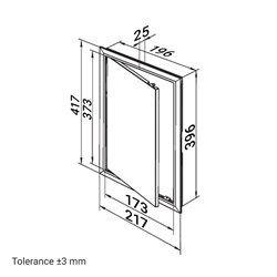 Dalap RVDR 200x400 mm ușă de vizitare din plastic cu mâner, alba