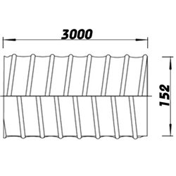 Tubulatură circulară flexibilă până la +150 °C Ø 150 mm, lungime 3000 mm