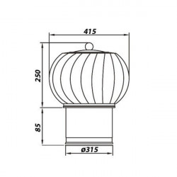 Въртяща се коминна шапка Dalap DORN Ø 315 мм