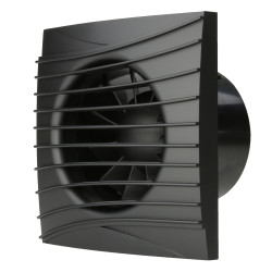 Аксиален вентилатор за баня  в черен цвят Ø 100 мм с възвратен клапан