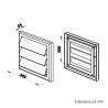 Бяла метална вентилационна решетка с гравитационни жалузи без фланец 385x385 мм