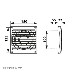 Ventilator de baie Dalap 100 ELKE