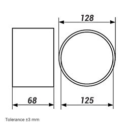 Кръгло външно PVC съединение, Ø 125 мм