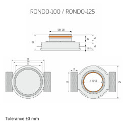 Незабележим кръгъл дифузьор ERGOVENT RONDO-125 за входящ и изходящ въздушен поток, гипсов, бял