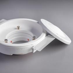 Незабележим кръгъл дифузьор ERGOVENT RONDO-125 за входящ и изходящ въздушен поток, гипсов, бял