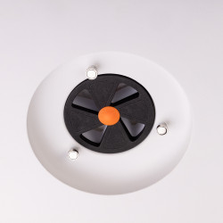 Незабележим кръгъл дифузьор ERGOVENT RONDO-125 за входящ и изходящ въздушен поток, гипсов, бял