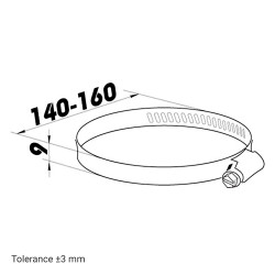 Стягаща метална лента Dalap MC, Ø 150 мм, сребриста