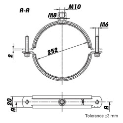 Скоба за въздуховод с гумено уплътнение Ø 250 мм