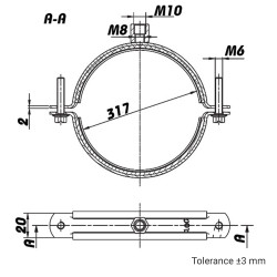 Скоба за въздуховод с гумено уплътнение Ø 315 мм