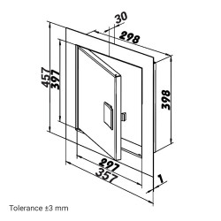 Ревизионна метална вратичка с ръкохватка 300x400 мм
