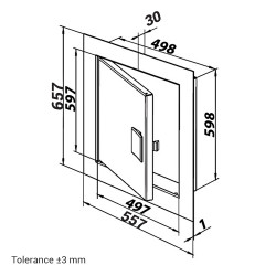 Ревизионна метална вратичка с ръкохватка 500x600 мм