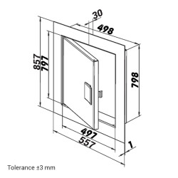 Ревизионна метална вратичка с ръкохватка 500x800 мм