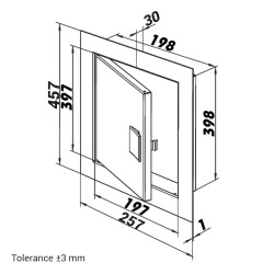Ревизионна метална вратичка с ръкохватка 200x400 мм