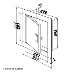 Ревизионна метална вратичка с ръкохватка 300x300 мм