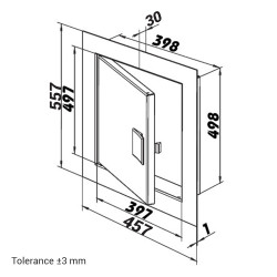 Ревизионна метална вратичка с ръкохватка 400x500 мм