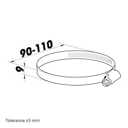 Метална стягаща лента Dalap MCD, Ø 100 мм, черна